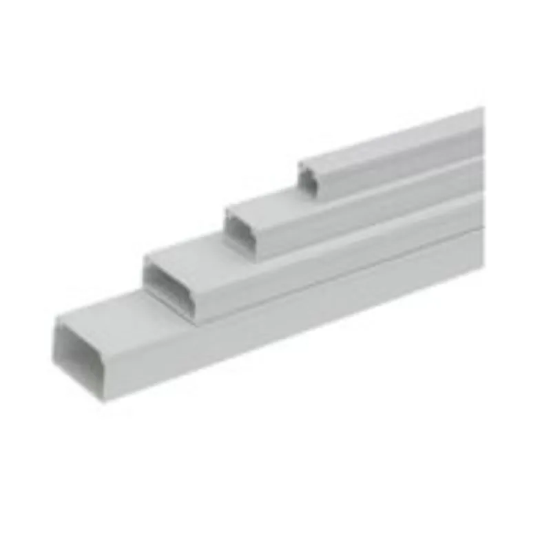 White PVC cable trunking for surface cable management on TV wall mount install